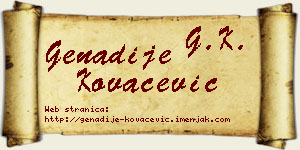 Genadije Kovačević vizit kartica